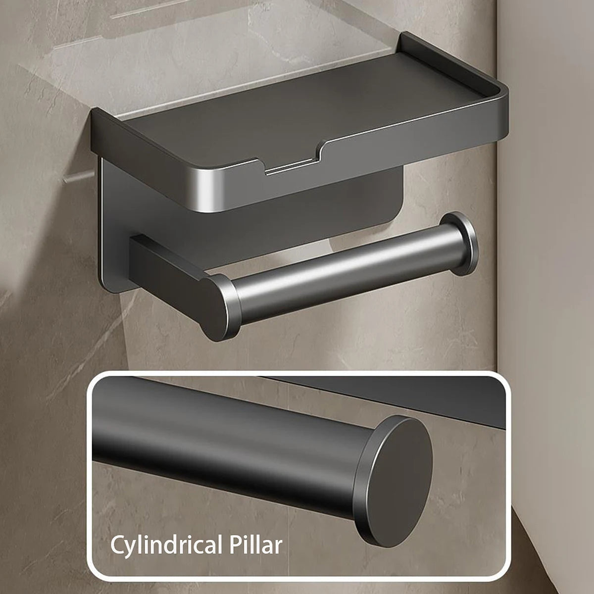 Wall-mounted aluminum alloy paper holder