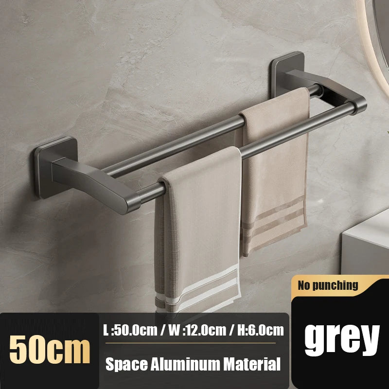 Self-adhesive home bathroom towel holder without drilling